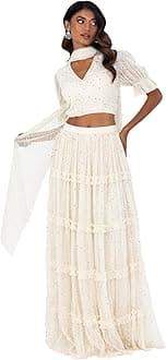 Women's Indian Traditional Dress for Women Outfit Lengha Choli Lehenga Saree Skirt and Top Dupatta Coord Set for Wedding Guest Top Skirt Coord (pack of 1)