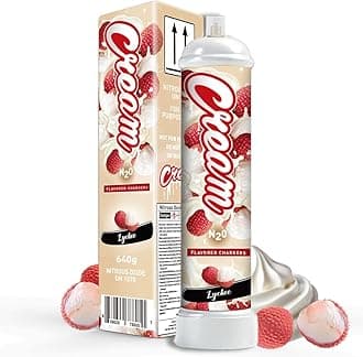 Nitrous Oxide Whipped Cream Charger (1pc, 640g 1.1L, Lychee) - Nitrous Tank Whip Cream Charger, Nitrous Oxide Canister, N20 Whipped Cream Chargers, Whip It NO2 Cartridges, Nitrous Oxide Tank