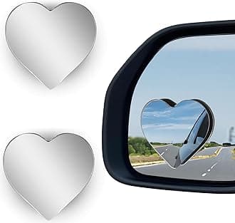 2Pcs Cars Heart Shaped Blind Spot Mirrors Car Side Mirror Blindspot Adjustabe Angle Removable Wide Angle Convex RearView Mirror for Enhanced Safety Universal Fit Stick, Car Accessories for Cars Suvs