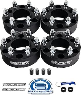 Supreme Suspensions - 4pc Set [Black] 1.5" Hub Centric Wheel Spacers Kit for 2005-2023 Nissan Frontier Pathfinder Xterra - 6x114.3mm Bolt Pattern / M12x1.25 Studs - 4 Valve Caps Included