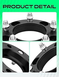 YHTAUTO 5x150mm Hub Centric Wheel Spacers 1 inch Fits Tundra 2007-2021, Sequoia 2008-2021, Land Cruiser 1998-2011 2013-2021, LX470, LX570 5 Lug Tire Spacers w/ M14x1.5 Studs, 110mm Hub Bore 2PCS Black
