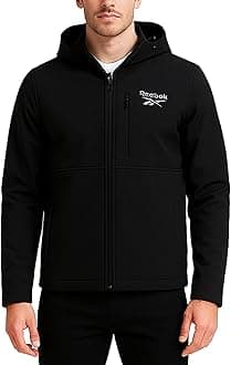 Reebok Mens Jacket - Water Resistant Zip Up Sherpa Fleece Lined Softshell Mens Lightweight Jacket - Winter Jackets for Men