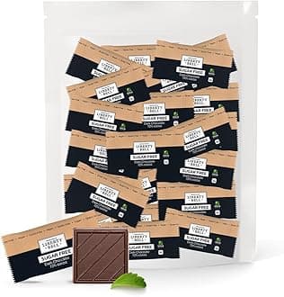 Zero Sugar Dark Chocolate Squares 72% Cocoa, Vegan, Gluten-Free, Stevia Sweetened Candy Bars, 45 Count