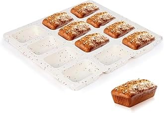 Mini Loaf Pan, Silicone Mini Bread Loaf Pans 12 Cups for Baking Mini Bread, Brownie, Cornbread, Cheesecake, Soap Nonstick