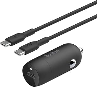 Belkin BoostCharge 30W Fast Car Charger, Compact Design with USB-C Power Delivery Port, USB-C to USB-C Cable Included, Universal Compatibility for iPhone 16, 15, Galaxy S23, Note and More - Black