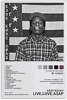 ASAP Rocky Live. Love. ASAP Music Album Cover Canvas Poster Wall Art Decor Print Picture Paintings for Living Room Bedroom Decoration 16x24inch(40x60cm)