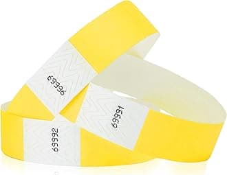 Pantone Yellow 3/4 Tyvek Wristbands - 200 Pack Paper for Events