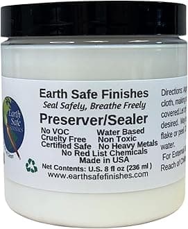Earth Safe FInishes Preserver Sealer for All Surfaces (Wood, Concrete, Brick, Terra Cotta, etc) Durable, Non Toxic, Non Flammable, No VOC, Made in USA (Preserver/Sealer, 8oz)