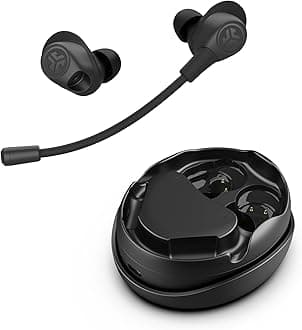 JLab Work Buds True Wireless Earbud Headset, Bluetooth Earphones with Detachable Microphone - 55+ Total Playtime, Office PC Headphones with Multipoint Connect to Computer, Laptop & Mobile