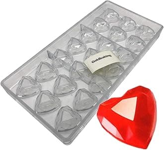 Goldbaking Diamond Heart Chocolate Mold Poly-carbonate Chocolate Mould Candy Tray