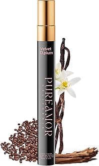 PUREAMOR Pheromones Perfumes for Women, Amber Vanilla Extrait de Parfum Oil Spray, 12ml (0.41 fl.oz) Long-Lasting Travel Size Elegant Warm & Sweet Fragrance, Ideal Gift for Her, Made in USA