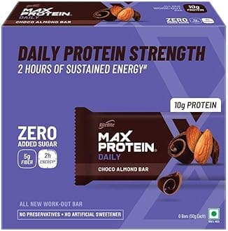 Ritebite Max Protein Daily Choco Almond Bars 300 G - Pack Of 6 (50G X 6)