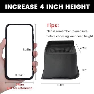 MYMULIKE Bed Risers Heavy Duty, Oversized Furniture Risers, Support Up to 6000 Lbs, Lift 4 inch for Couch, Sofa, Table,Chair (Black 4 Pack, 4 inch)