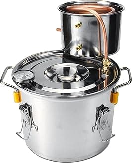 ANZAGA Home Brewing, Essential Oil Distiller Kit for Steam Distillation Oil Making and Extracting,12 L/3 Gal [Energy Class A]