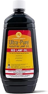 Lamplight ¼ Gallon (32 oz) Ultra-Pure Lamp Oil Red - liquid paraffin oil for indoor use, sootless, smokeless and odorless, emergency kit Red