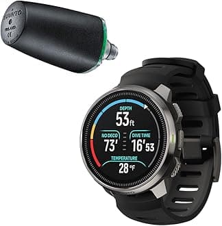 SUUNTO Ocean Dive Computer (Steel Black) + Tank Pod Combo, GPS Multisport Watch for Training, Underwater Route Tracking & Wireless Tank Pressure Monitor