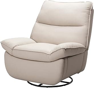 FLEXISPOT XR7 Power Swivel Recliner Chair for Adults, Swivel Rocker Recliner, Faux Leather Glider Rocking Nursery Chair, Side Pocket, 350 Lbs Capacity, Living Room, Bedroom, Nursery, Beige