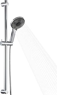 – OFFO Shower Slide Bar with 6 Modes Shower Head Set, 1.5m Stainless Steel Hose,Adjustable 80cm Riser Rail and High Pressure Handheld Showerhead,Chrome