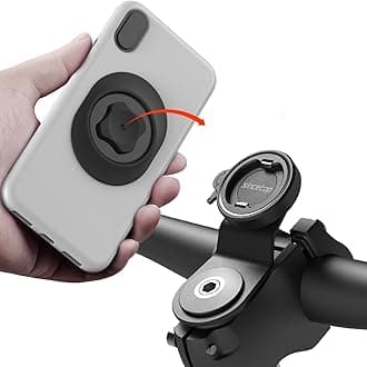Bike Phone Mount,Mountain Bicycle Stem Phone Holder-Aluminum Handlebar Mini Phone Clip,Gravel/MTB/Road EBike Cycling Cell Phone Clamp,Quick Release Attach/Detach-Black【Series C-1st Gen】