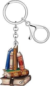 Acrylic Book Keychain Accessories Bookish Gifts for Book Lovers Women Bookworm Reader Girls Kids Backpack Purse Charms