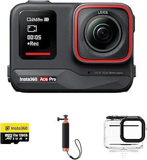 Insta360Ace Pro Dive Bundle - Waterproof Action Camera, Flagship 1/1.3" Sensor and AI Noise Reduction for Unbeatable Image Quality, 4K120fps, 2.4" Flip Screen AI Features