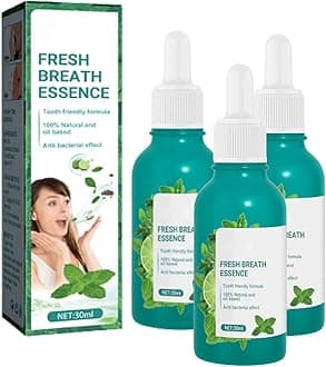 Fresh Breath Oral Care Essence, Breath Treatment for Adults, Dry and Bad Mouth Smell Removing Drops, Easy to Carry and Handy Fresh Breath Oil-serum, 30 mL, 1.01 Oz (3PCS)