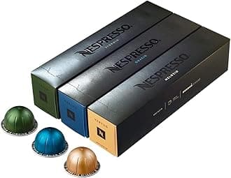 Nespresso Vertuoline Coffee Capsules Assortment - The Best Sellers: 1 Sleeve of Stormio, 1 Sleeve of Odacio and 1 Sleeve of Melozio for a Total of 30 Capsules