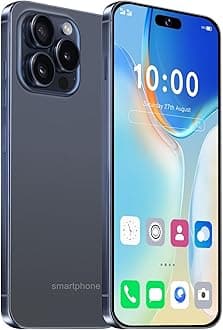 Echoamo A15 Pro Unlocked Phone, 5G Cell Phone 6GB+256GB Smartphone Android 13, 6800mAh Battery, 6.82" FHD+ Display 120Hz 64MP Camera, Dual SIM Octa-Core Phone GPS/Fingerprint/Face ID (Blue)