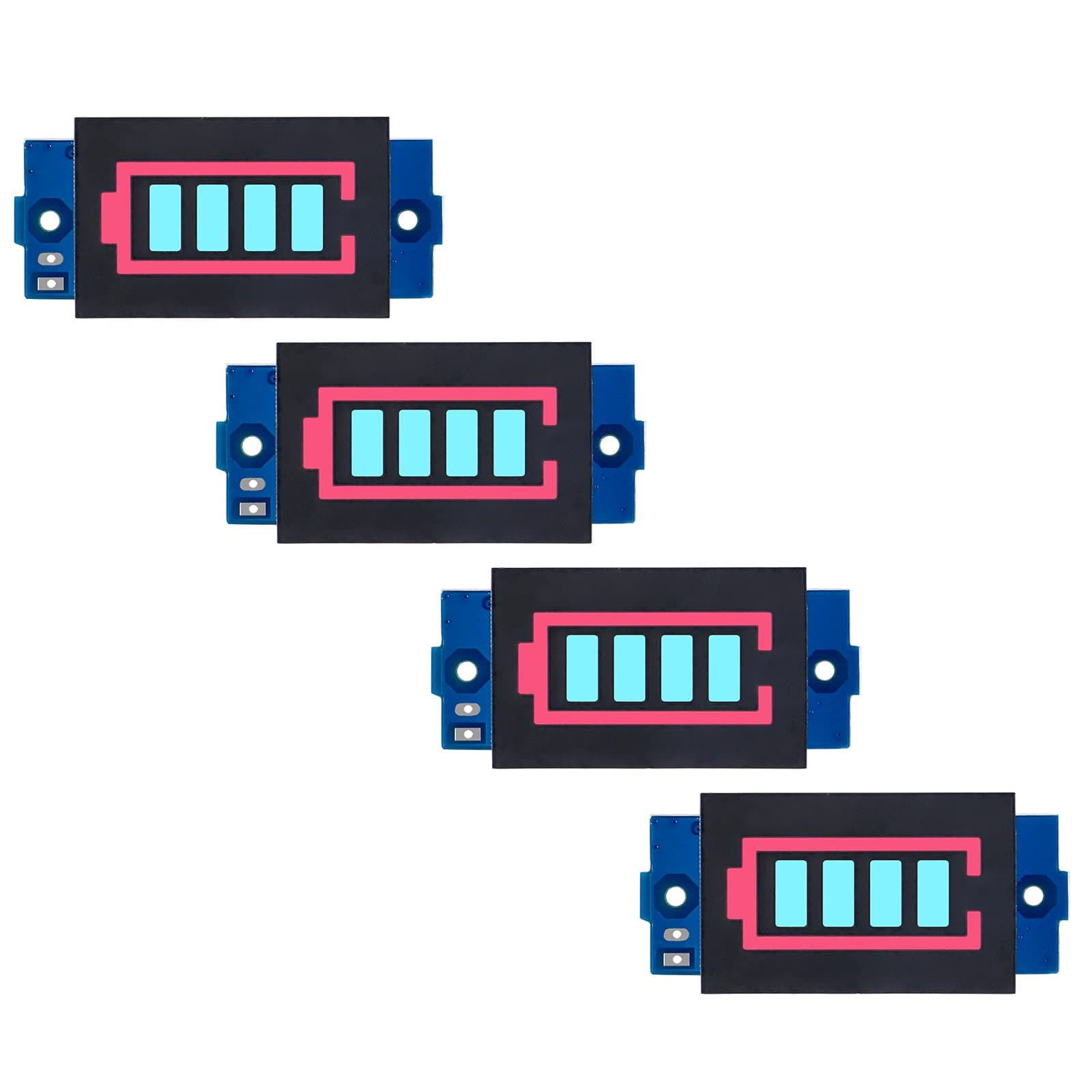 4PCS 2S 2 Series Lithium Battery Level Indicator Capacity Module Ni-MH 8.4V 4 Sections Blue LED Display Electric Vehicle Battery Power Tester Li-po Li-ion
