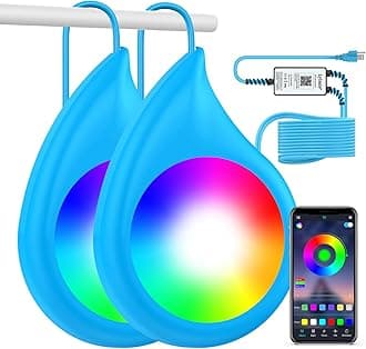 LyLmLe LED Pool Light, 40W Smart Magnetic Pool Lighting with APP Control, 12V Double Lamp with 21ft Cord for Each Light, 1600lm, IP68 Waterproof Nicheless Lights for Inground Aboveground Pools