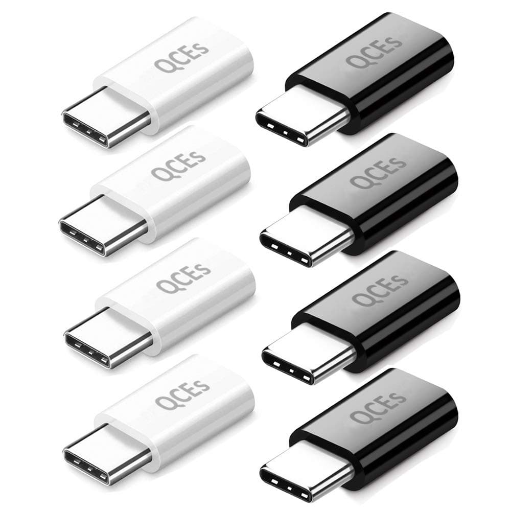 Micro USB to USB C Adapter 8 Pack, Micro USB Female to USBC Male OTG Adapter Fast Charging Compatible with iPhone 16/15 Pro Plus, Samsung Galaxy, Type-C Phones, Tablets