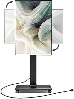 FITUEYES Rolling TV Stand - Mobile TV Stand on Wheels