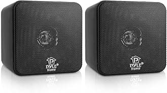 Home PCB4BK 4-Inch 200-Watt Mini Cube Bookshelf Speaker (Black) (Pair)