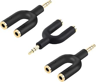 CableCreation 3-Pack Headphone Splitter Adapter, Aux Stereo Y Jack Splitter Adaptor, 3.5mm Male to 2 Port 3.5mm Female Adaptor for Headset, Earphone, iPhone, iPad, Tablets, MP3 Players, Car Stereos