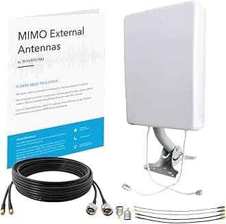 Waveform 2x2 MIMO Panel Antenna Kit | 4G and 5G Compatible Modem, Router, Gateway and Hotspots | Cellular Antenna with 30ft RS240 Cable, U.FL, TS9, and SMA Adapters