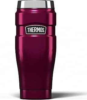 Thermos Stainless King Travel Tumbler & Multi- Purpose Flask- 470ml Insulated Hot & Cold Water Bottle for Daily Commute & Weekend Adventures - Sleek Design in Raspberry, 5-Year Durability