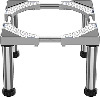DEWEL Base for Fridge Base, Height 28-31CM, Adjustable Base for Dishwasher, Freezer, Kitchen Cabinet and Static Household Appliances 43-67CM with 4 Sturdy Feet, White