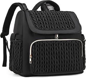 Diaper Bag Backpack, Baby Bag with Changing Pad, Travel Waterproof Diaper Bag Tote, Newborn Essentials Must Haves, Luxury baby shower gifts for boys & Girls, Black