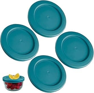 Klare Ware 1 Cup Replacement Lids/Covers for Pyrex 7202, Anchor Hocking & Klare Ware Storage Bowls *Glass Container Not Incuded* (4 Pack, Turquoise)