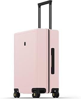 Large Suitcase, 24 inch Checked Luggage for women, Pink suitcase with spinner wheels, 24 inch Pink Luggage, Lightweight PC Luminous Textured, TSA Lock Approved Cabin Luggage – Pink