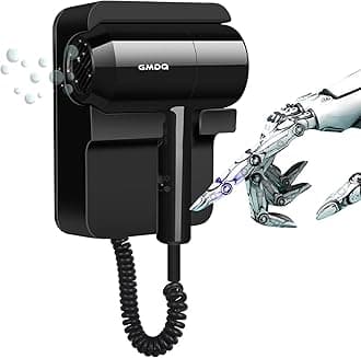 Hotel Wall Mounted Hair Dryer for Bathroom,Restroom Professional Blow Dryer,with Stand Rack,Specialised Motor for Salon,Fast Drying - Gifts【Massage Comb, Screws+ Adhesive】 110V