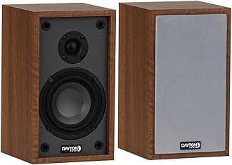 Dayton Audio Classic B40 Bookshelf Speakers, 4" Woofer & 1" Tweeter, Passive 2-Way Design, 30W RMS, for Music, TV & Home Audio Systems – Wood