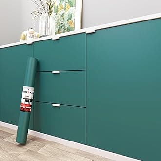 Decotalk 30"x120" Green Wallpaper Peel and Stick - Removable Contact Paper for Cabinets, Bedroom Decor, Countertops - Solid Color, Waterproof