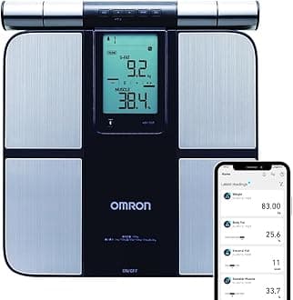 Omron New Karada Scan HBF 702T Digital Body Composition Monitor, Silver