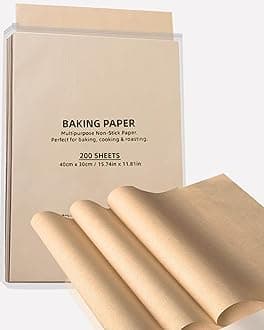 200 Pcs Dual-Sided Silicone Parchment Paper Sheets - Food Grade Non-Stick BBQ and Baking Paper for Ovens and Baking Trays - 12x16 inches