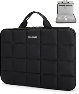 BAGSMART Laptop Sleeve with Handle, Puffy Padded Laptop Case