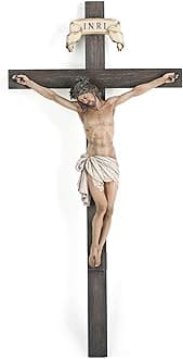 BC BUILDCLASSIC Crucifix Wall Cross Catholic Gifts Crosses Wall D�cor 16 inches H Resin (full color)