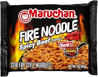 Maruchan Ramen Noodle Soup, FIRE Spicy Beef Flavor – Japanese-Style Instant Noodles, Quick & Easy Meal for Kids, Students & Busy Families – 3 Oz. (22 Pack)