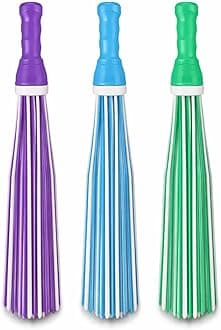 Heavy Duty Kharata Plastic Broom| 250 Gm | 22Inches With 60 Bristles | Wet & Dry Floor Cleaning Fiber Broom Hard Bristle Broom Stick For Home And Floor Scrubbing In Bathroom (3), Multicolor