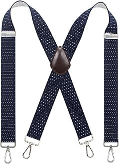 Men’s Heavy Duty X- Back 1.4 Inch Suspenders with 4 Snap Hooks